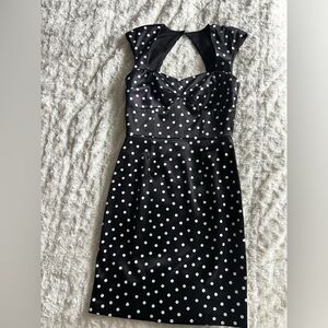 White House Black Market Black Satin Pin-up Style Dress